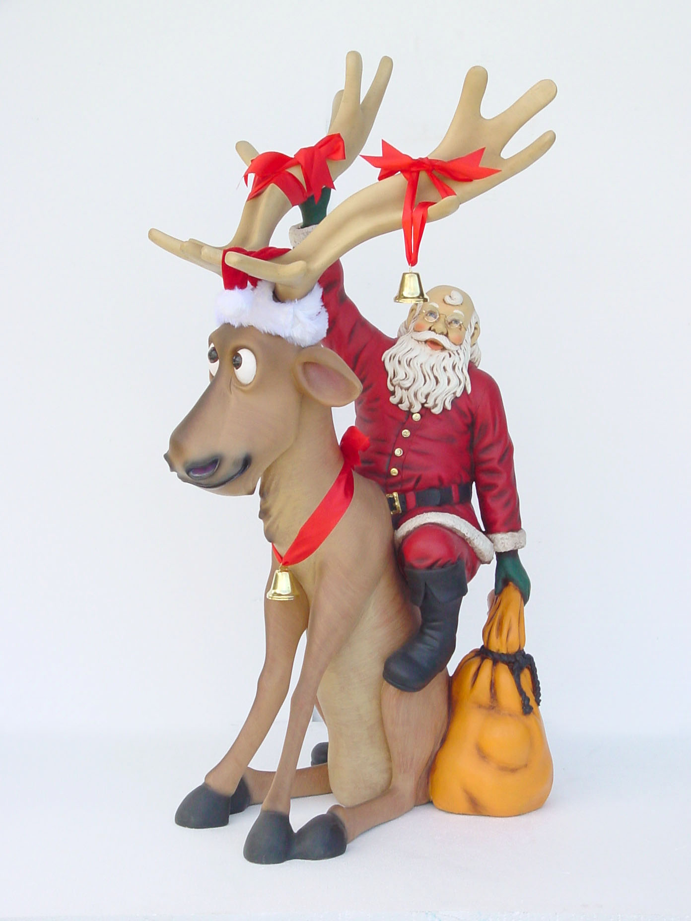 reindeer sitting with santa statue christmas decor 4ft reindeer sitting with santa statue christmas decor 4ft