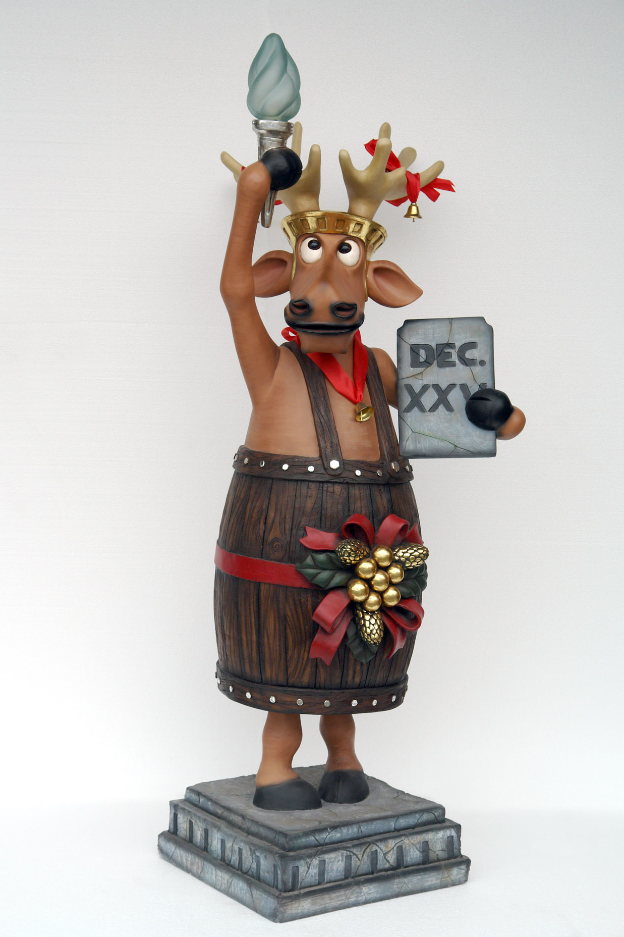funny christmas reindeer liberty in barrel statue 6ft funny christmas reindeer liberty in barrel statue 6ft