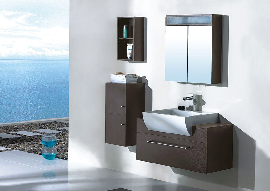 Bardalina  Modern Bathroom Vanity Set 39.4quot;  Espresso