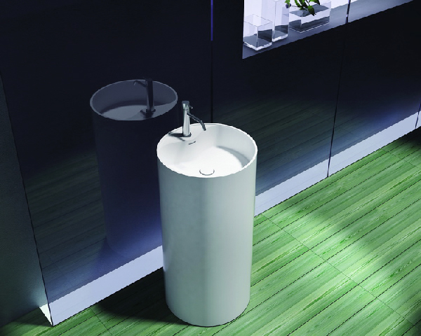 Anzo - Modern Bathroom Pedestal Sink Cast Stone 17.8