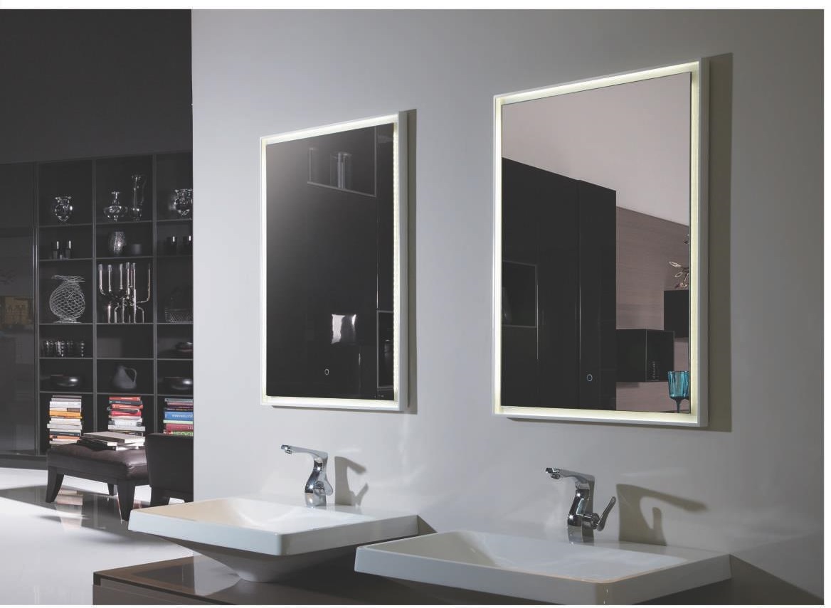 Fiori II Lighted Vanity Mirror LED Bathroom Mirror Reversible 27.6quot; x 
