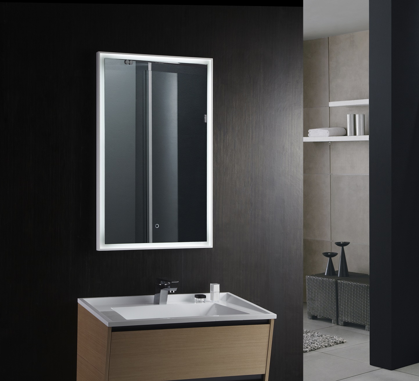 Fiori Lighted Vanity Mirror LED Bathroom Mirror Reversible 23.6quot; x 31 