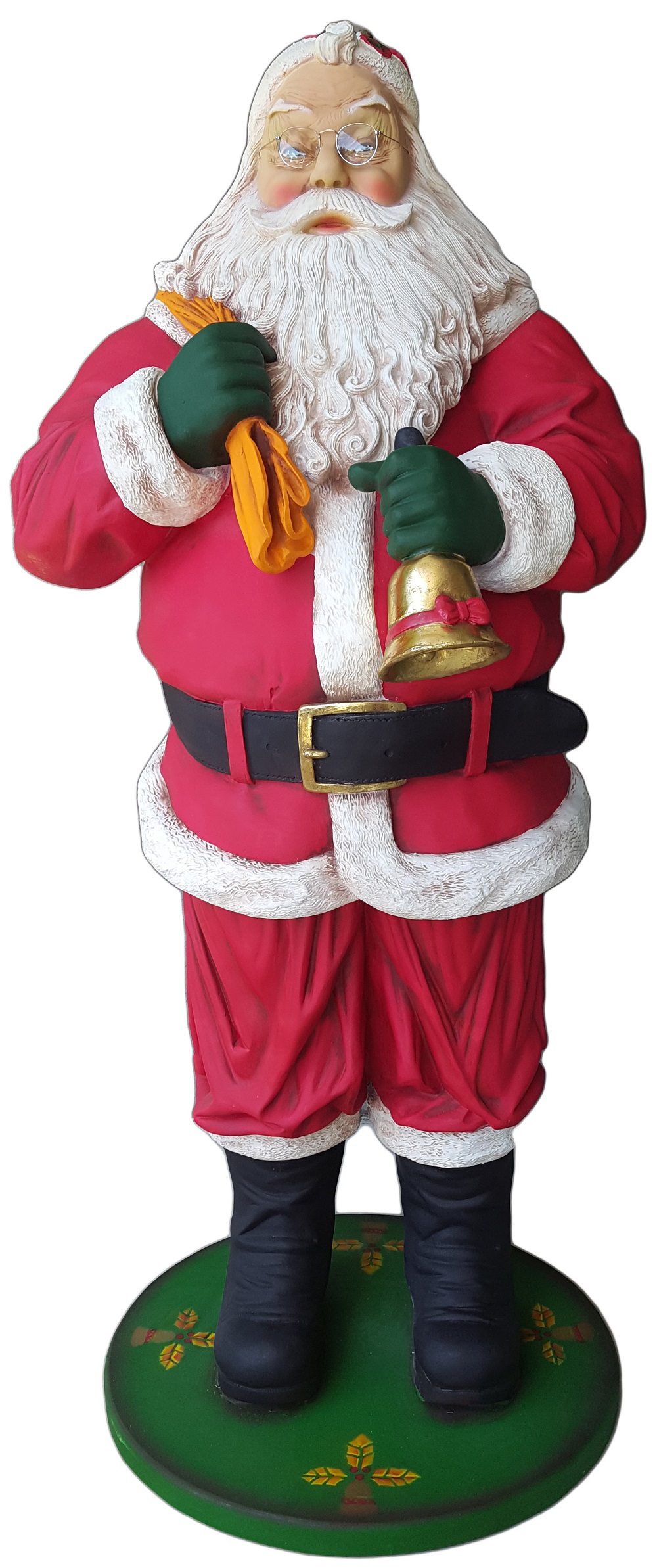 santa claus with bell and gift bag statue santa claus with bell and gift bag statue