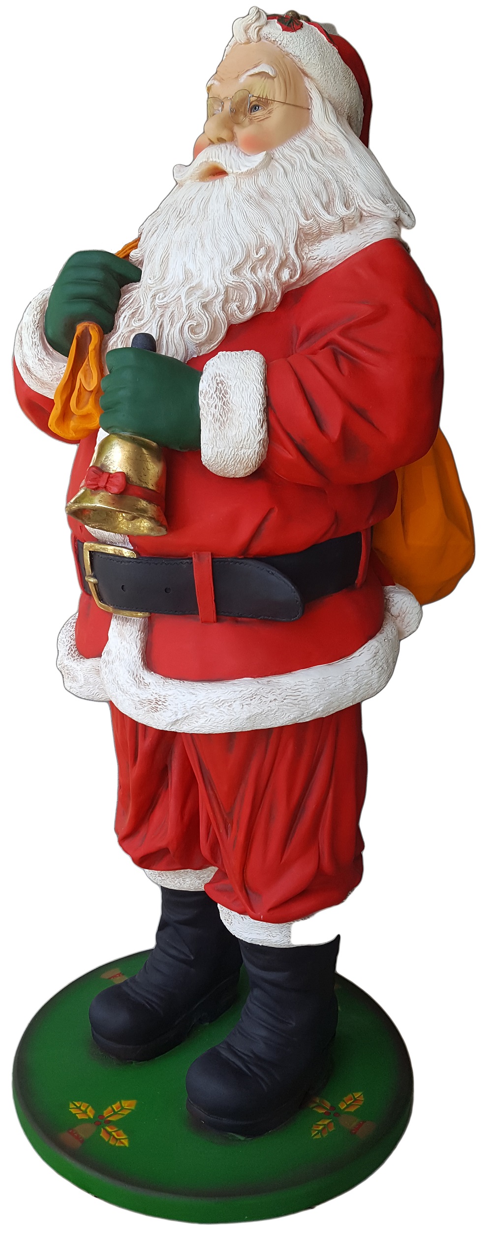 santa claus with bell and gift bag statue santa claus with bell and gift bag statue