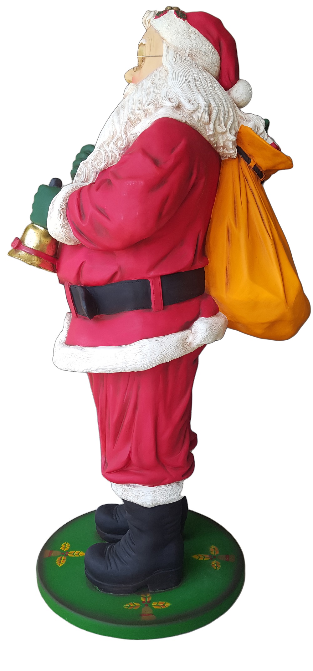 santa claus with bell and gift bag statue santa claus with bell and gift bag statue