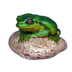 Frog statue On Rock Small