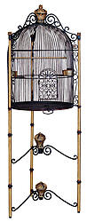Large Iron Parrot Bird Cage Victorian Style with Stand