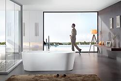 Turin Acrylic Modern Freestanding Soaking Bathtub 68