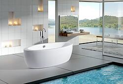 Cardea Acrylic Modern Freestanding Soaking Bathtub 73