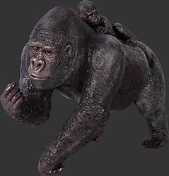 female gorilla with baby life size statue gorilla size