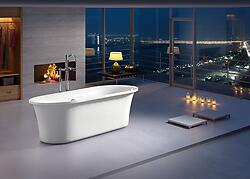 Lazio Acrylic Modern Freestanding Soaking Bathtub 71