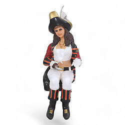Lady Pirate Sitting on Bench Life Size Statue