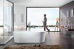 Turin Acrylic Modern Freestanding Soaking Bathtub 68