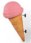 Hanging Pink Ice Cream Cone Statue
