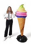 Soft Serve Ice Cream Large Statue Standing Rainbow Flavor 6FT Indoor and Outdoor Display