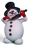 Snowman with Violin Statue