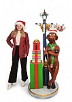 Funny Reindeer with Gifts Lamp Post Christmas Decor 6.8 FT