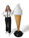 Soft Serve Ice Cream Large Statue Standing Vanilla Flavor 6FT Indoor and Outdoor Display