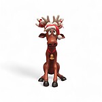 Funny Reindeer Sitting Christmas Decor 3FT