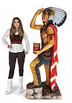Tobacco Indian Cigar Store with Red Cape Statue Life Size 6.5 FT