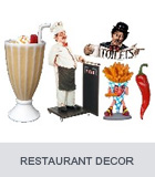 Restaurant Decor, Food Signs, Ice Cream Statues, Chef Menu Board Displays