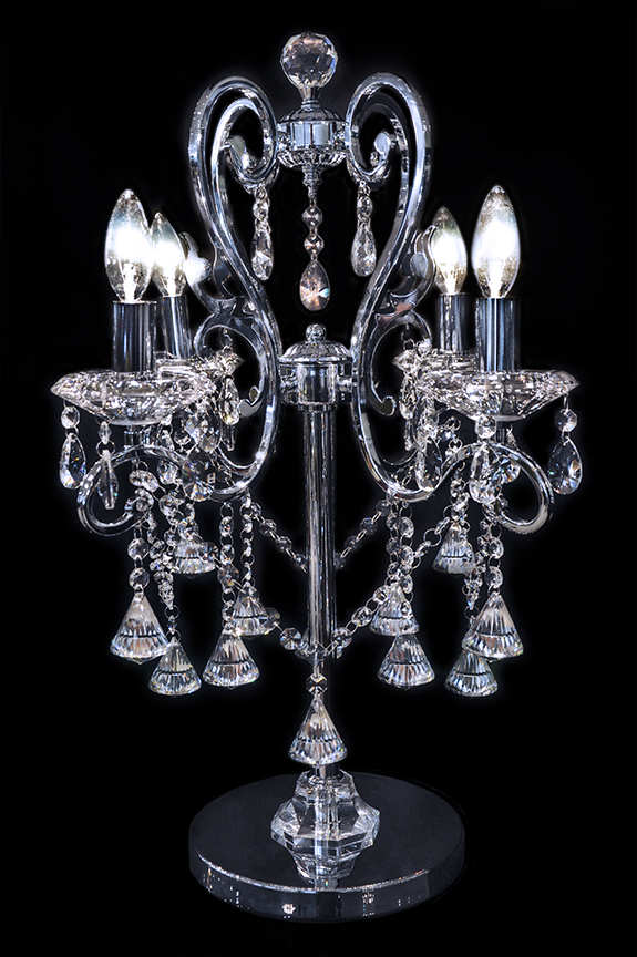 Chandelier Table Lamp Genova, Modern Crystal Chandelier Table Lamps
