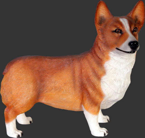 outdoor corgi statue