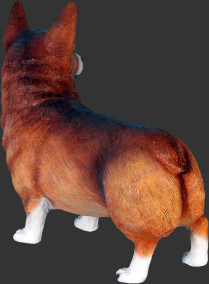 stone corgi statue