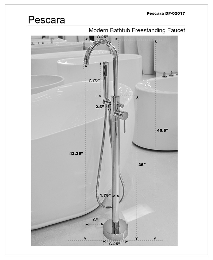 Modern Freestanding Tub Faucet Polished, Wowkk Freestanding Bathtub Faucet Installation