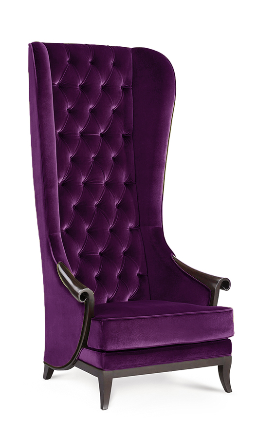 High Back Wing Chair Duchess Purple