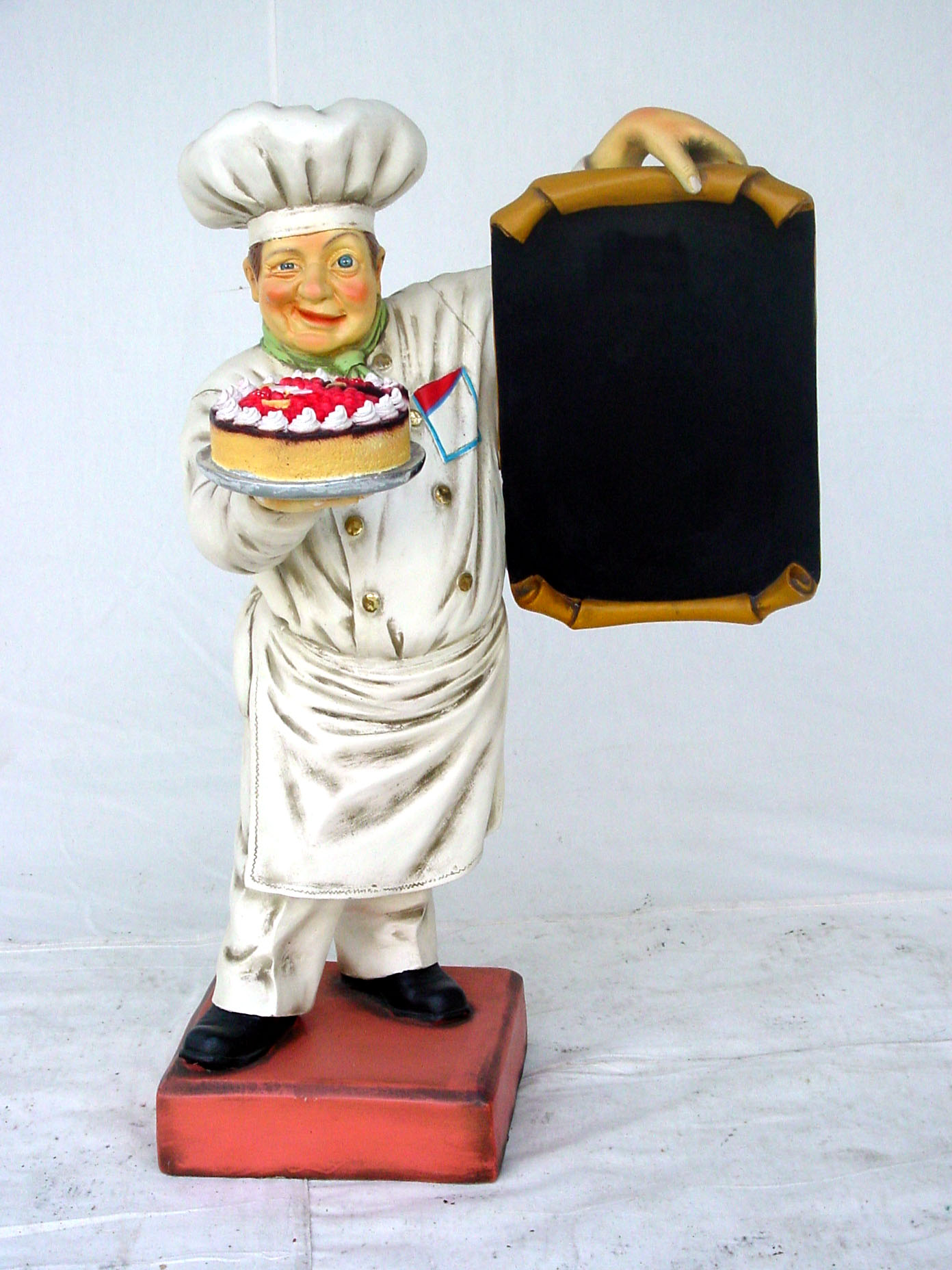 Food Sign Butler Statue Connoisseur Statue with Menu Board Waiter w/ Menu 