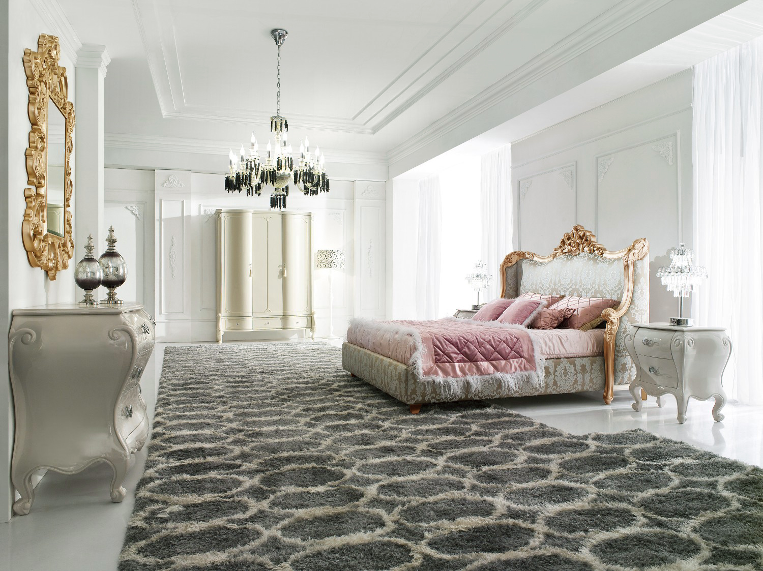 Luxury Bed - Baroque Bed - Luxury Bedroom Set Geneve