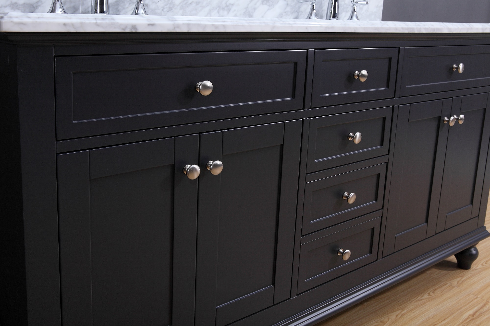 Madison Transitional Bathroom Vanity Set With Carrera Marble Top Madison Transitional Bathroom Vanity Set With Carrera Marble Top