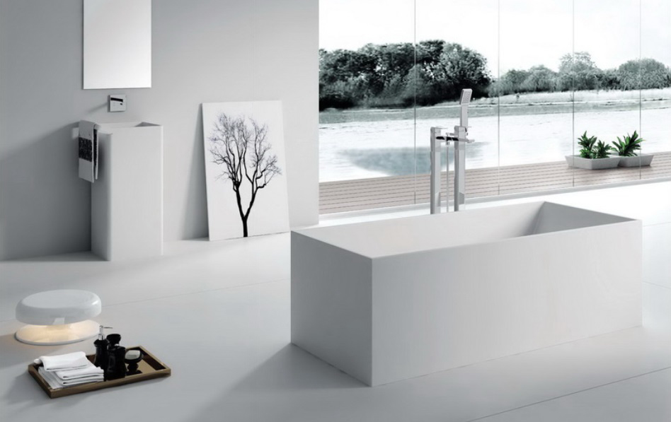 Square Modern Pedestal Sink