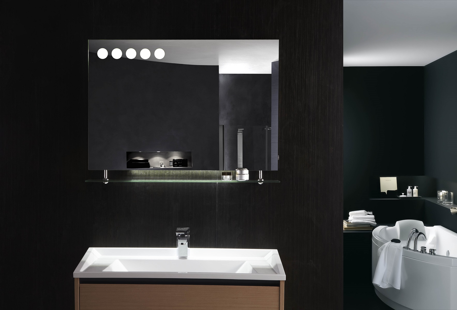 Florence Led Backlit Modern Vanity, Modern Vanity Mirrors For Bathroom