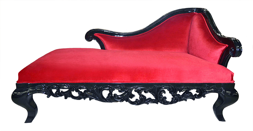 Claudette Chaise Lounge Sofa Red