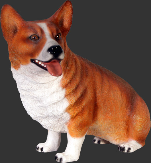 outdoor corgi statue