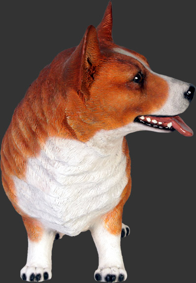 outdoor corgi statue
