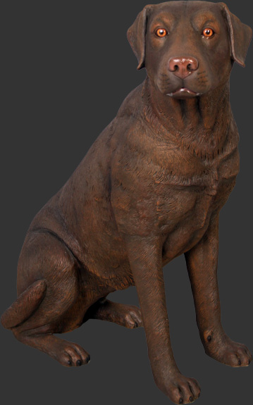 Dog Statue Labrador Sitting Chocolate - Chocolate Labrador Garden Statue Dog Statue Labrador Sitting Chocolate - Chocolate Labrador Garden Statue
