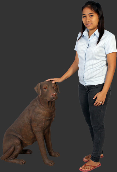 Dog Statue Labrador Sitting Chocolate - Chocolate Labrador Garden Statue Dog Statue Labrador Sitting Chocolate - Chocolate Labrador Garden Statue