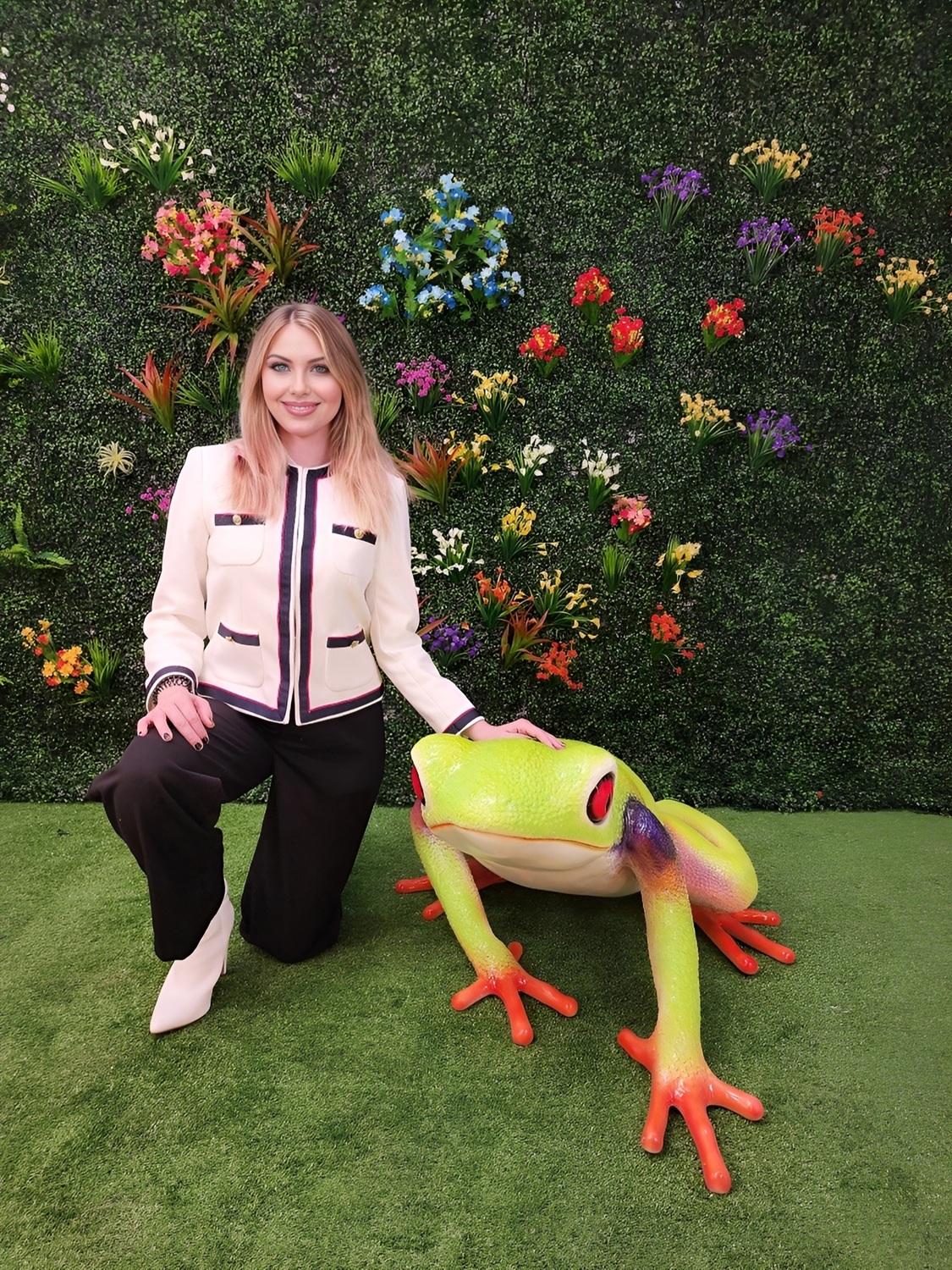 colorful frog statue
