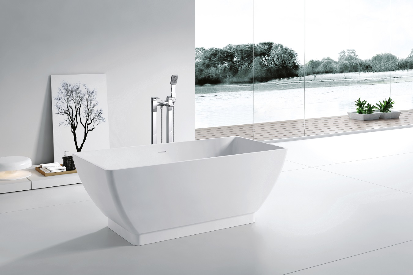 Chazilly Solid Surface Modern Bathtub 64 Click To See Larger Image
