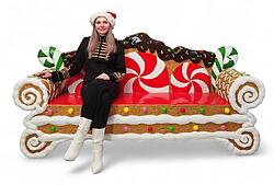 Gingerbread Bench Christmas Santa Seat