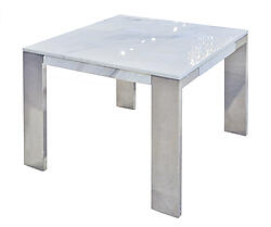 Laterza II Marble End Table - Volakas Marble