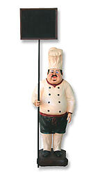 Chef Statue with Menu Sign 3FT