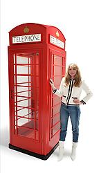 London Red Telephone Booth English Iron Phone Box