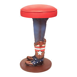 Cowboy Bar Stool in Jeans and American Boots
