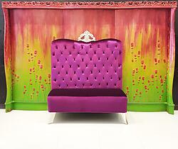 Adonis High Back Chair Purple Velvet with Silver Crown