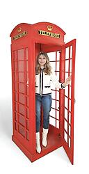 London Red Telephone Booth English Phone Box Life Size Replica