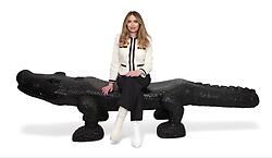 Carved Gator Alligator Crocodile Bench Chair Statue Huge Black Gloss 9FT